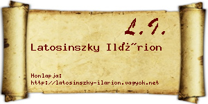 Latosinszky Ilárion névjegykártya